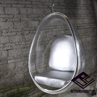 艾洛.阿尼奥\\时尚椅子\\泡泡椅Bubble-Chair\\鸡蛋形透明球椅\\银色