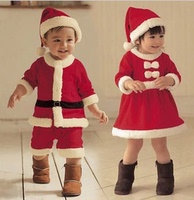 圣诞节装饰儿童圣诞装圣诞帽子儿童圣诞老人装扮演出表演圣诞服装