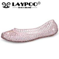 夏季水晶果冻鞋透气塑料洞洞鞋舒适柔软网状镂空平跟鸟巢55c5c