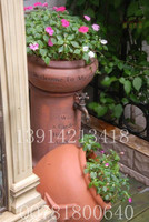 厂家直销水栓组合送图片上的龙头带卧盆花园装饰品景观红泥陶花盆