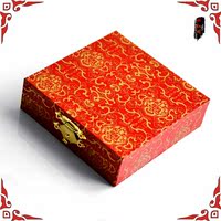 高档精美复古 红色 正方形礼品盒9cm手链项链手镯送人饰品包装礼