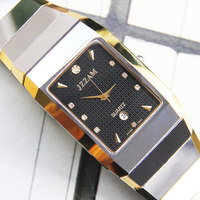 正品质钨钢精钢男士手表防水钻面商务腕表潮流石英男表时装表