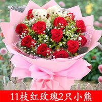 红玫瑰鲜花束速递贵阳同城市区免费配送生日送女友礼物情人节