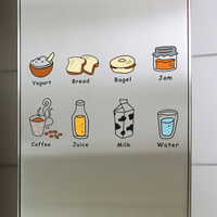 厨房橱柜餐厅装饰品墙纸贴画防水冰箱贴纸个性创意卡通可移除墙贴