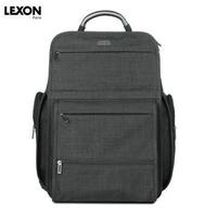 正品 法国乐上LEXON男女14寸双层高品质双肩电脑背包 简约公文包