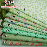 手工 拼布 棉布 布料—绿色小布组8色套装