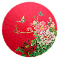 红色牡丹|泸州油纸伞复古装饰灯罩伞晴雨伞舞蹈道具花伞新娘红伞