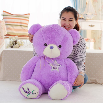 薰衣草紫色小熊泰迪熊公仔抱抱熊毛绒玩具紫熊生日七夕情人节礼物