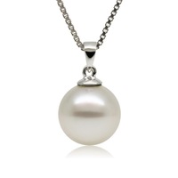 瑞蒂娅珠宝 天然淡水珍珠吊坠 正圆无暇 白色强光 925银 正品推荐