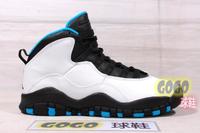 GOGO正品 Air Jordan 10 GS 粉末藍 山貓 灰藍橙 310806-106-026