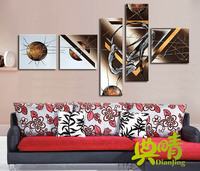 纯手绘现代抽象人物 不规则五联无框油画 欧式沙发背景墙装饰PR58