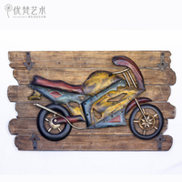 优梵艺术原创 美式老式摩托车壁挂 经典怀旧工艺品  A17105/06