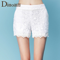 女士休闲短裤高腰短裤蕾丝短裤白色短裤女夏2015新夏季短裤女
