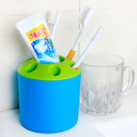 可爱多孔牙膏牙刷架 浴室情侣牙刷筒 多功能牙刷座桌面笔筒收纳筒