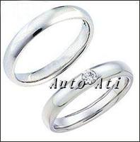 私人定制 镀白金 刻字保健纯钛金戒指 情侣指环 钛钻戒 结婚纪念