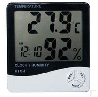 大屏幕电子温湿度计 液晶数字显示温度计 电子湿度表带时钟闹钟