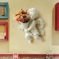 欧式创意天使壁挂花瓶花插墙饰客厅玄关背景墙上装饰品壁饰挂饰