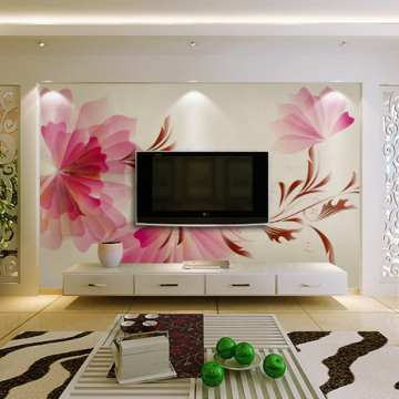 大型壁画卧室客厅沙发电视背景墙纸壁纸个性简约温馨浪漫花 FQ053