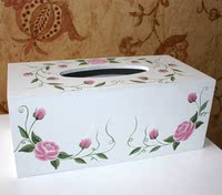 特价！韩式田园风情手绘玫瑰抽纸巾盒~纸巾架