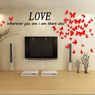 浪漫满屋亚克力水晶立体墙贴电视客厅沙发卧室背景墙贴墙饰包邮