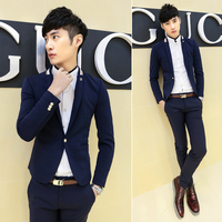 2014春装新款韩版男士修身小领西装男生小西装潮伴郎礼服西服外套