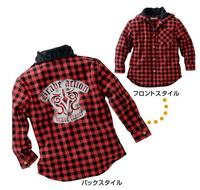 *现货*日本购正品NISSEN男童长袖红格子衬衫60601A