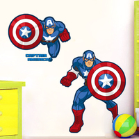 玖玖墙贴动漫复仇者联盟超级英雄玩具店儿童英雄联盟贴纸美国队长