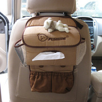 双12普士德小熊系列可爱创意车用置物袋套汽车用品纸巾盒车震床