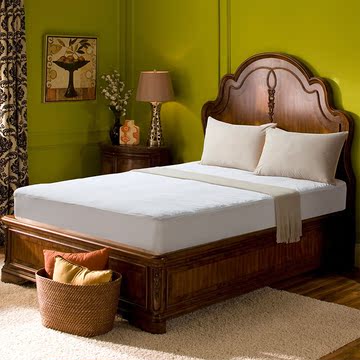 纯白色 防滑防螨双人 床垫保护 加厚床护垫 床褥床笠式1.8米 特价