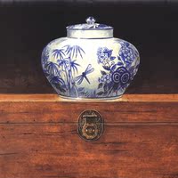 中国古典陶瓷器宫廷花鸟鱼青花瓷玄关客厅书房装饰壁画无框画包邮
