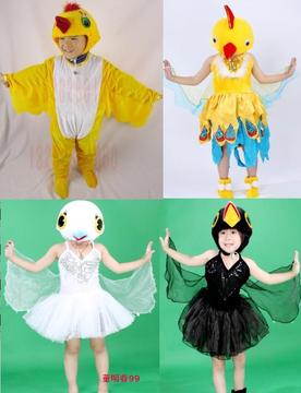 儿童喜鹊表演服装 小鸟演出服饰 少儿翠鸟动物服 白鸽卡通造型服