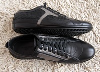 anna0521新款难得好品质黑金拼色超舒适山羊皮橡胶底休闲皮鞋