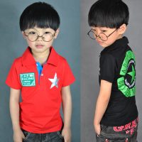 新款夏装 品牌 韩版 男童装 儿童T恤 翻领 短袖t恤