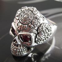 个性银饰定制zocalo款式新款纯银西藏密宗法器骷髅戒指