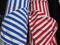 进口纯棉针织红白条海军蓝白条纹布料1.5厘米条纹面料T恤裙子布