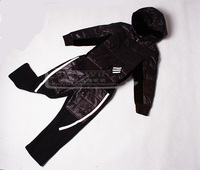 欧恰恰男童2013秋冬装 新款韩版黑色连帽T恤卫衣针织长裤H3328208