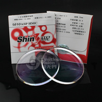 轩尼1.61非球面绿膜 防辐射抗防紫外线可配近视树脂镜片 超薄加硬