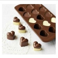 情人节15孔心形巧克力模具 DIY礼物 爱心烘焙模具 布丁手工皂模具