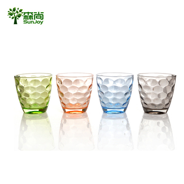 森尚彩色玻璃杯彩色杯子彩色玻璃水杯酒杯饮料杯圆形
