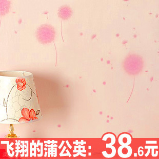 pvc非自粘墙纸 韩式客厅卧室壁纸温馨浪漫满蒲公英墙纸壁纸 特价