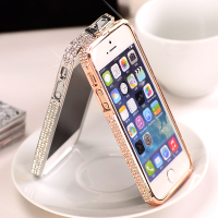 新款正品iphone5s金属边框镶水钻手机壳 苹果5代保护外壳 潮女