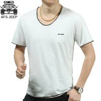 AFS JEEP 夏季薄款男装短袖t恤 男士圆领纯棉T恤衫大码宽4D142A99