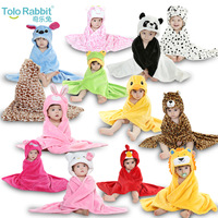 初生婴儿抱毯0-1-2岁宝宝抱被儿童批发动物造型熊猫兔子毛毯童毯
