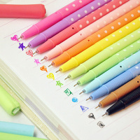 韩国可爱糖果色水彩笔点点爱心钻头中性笔创意水性笔文具批发