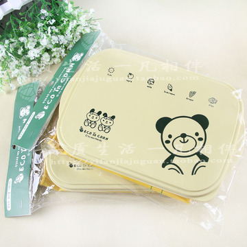 韩国玉米淀粉系列 5格饭盒 可降解环保餐盒 便当盒 带饭盒袋环保