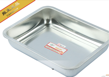 特价不锈钢加厚加深（7CM）深方盘 托盘 食物盘 蒸饭盘烤鱼盘批发