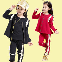 秋款套装女童韩版女孩中大童童装品牌三件套儿童运动套装外套裤子