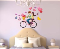 新款情侣卡通单车爱心气球甜蜜墙壁贴坐在自行车上与你相爱一辈子
