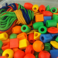 包邮儿童积木玩具120串珠穿珠线积木绕珠幼儿园益智玩具