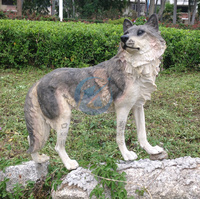 树脂工艺品写实动物模型雕塑绿化园林装饰品摆件设仿真行走狼雕像